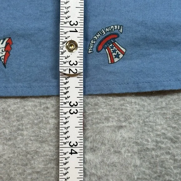 Quiksilver Short Sleeve Shirt Mens L Button Up Blue 4th Of July Patriotic Print - Picture 6 of 7